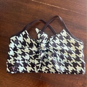 Mint Green and White Sports Bra